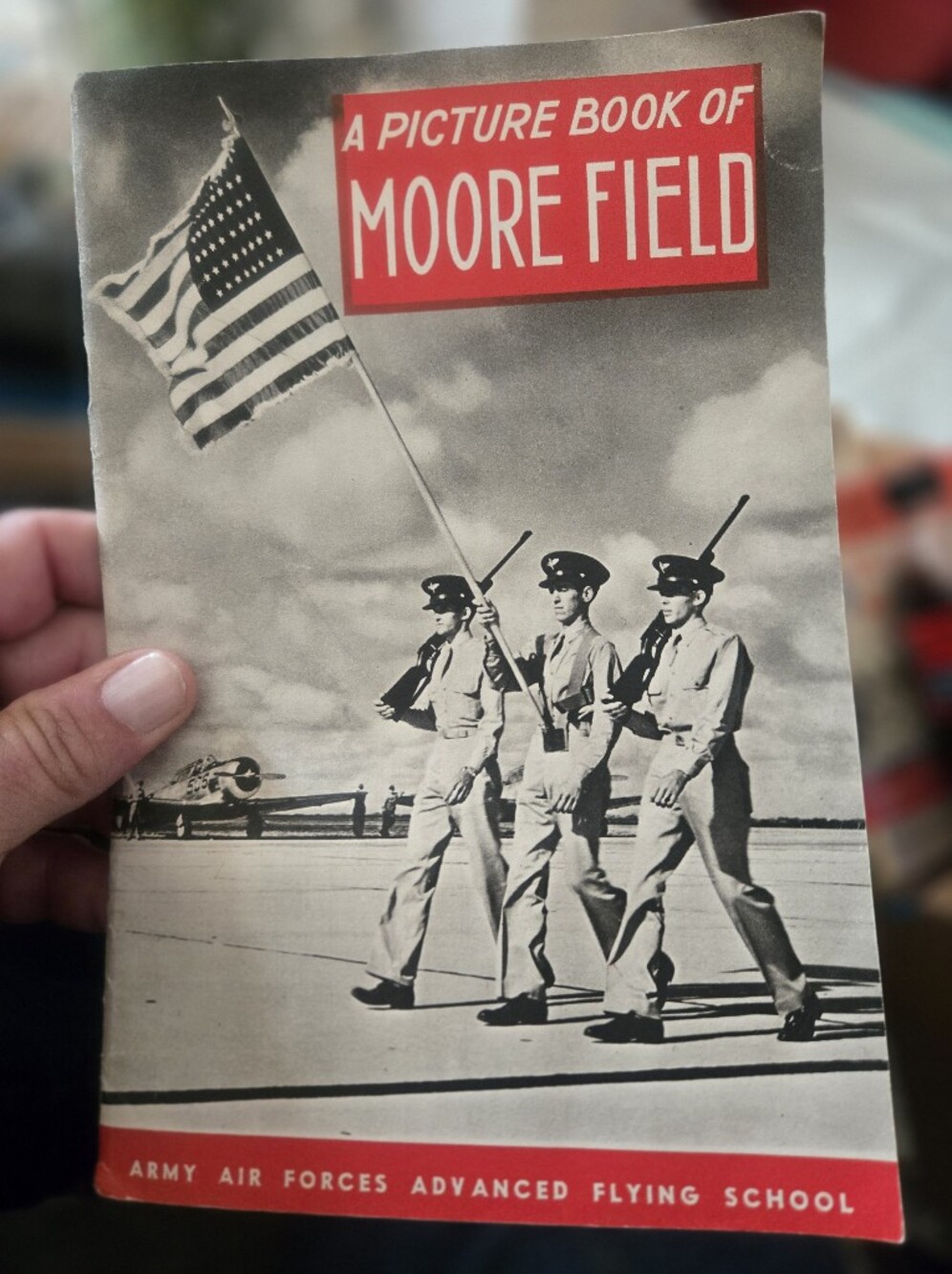 Moore Field Picture Book - Red and Black Vintage Military Cover
